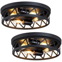 Dpxekq 14 Inch Black Flush Mount Ceiling Light Fixture 4Light Light Fixtures Ceiling Mount For Hallway Hall Kitchen Light Fixtu