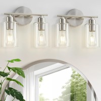 Seable Bathroom Light Fixtures 2Light Brushed Nickel Vanity Lights For Bathroom Modern Bathroom Lighting Fixtures Over Mirror