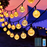 Onekka 60 Led 36Ft Solar String Lights Outdoor Waterproof Crystal Globe Lights With 8 Lighting Modes Solar Powered Patio Light