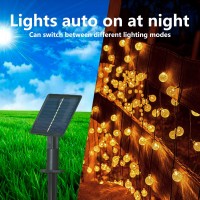 Onekka 60 Led 36Ft Solar String Lights Outdoor Waterproof Crystal Globe Lights With 8 Lighting Modes Solar Powered Patio Light