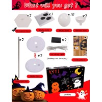 Halloween Light Up Ghost Kit 2 Pack Diy Halloween Decorations Spooky Ghost Decor With 20 Led Lights Battery Operatedadjustabl