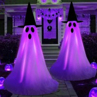 Halloween Light Up Ghost Kit 2 Pack Diy Halloween Decorations Spooky Ghost Decor With 20 Led Lights Battery Operatedadjustabl