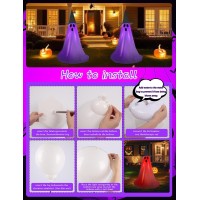 Halloween Light Up Ghost Kit 2 Pack Diy Halloween Decorations Spooky Ghost Decor With 20 Led Lights Battery Operatedadjustabl