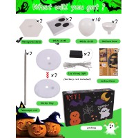 Halloween Light Up Ghost Kit 2 Pack Diy Halloween Decorations Spooky Ghost Decor With 20 Led Lights Battery Operatedadjustabl