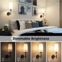 Glitnous Battery Operated Wall Sconce Rechargeable Wall Sconce With Remote Dimmable Wireless Wall Sconces Set Of Two Battery