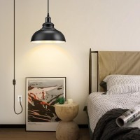 Asnxcju Plug In Pendant Light Hanging Lights With 1286Ft Plug In Cord And Dimmer Switch Industrial Black Pendant Lighting Wit