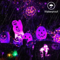 Solar Powered String Lights Outdoor Purple Orange 2 Pack Total 200 Led 66Ft Solar Powered Halloween Decorative Fairy Lights 8 M