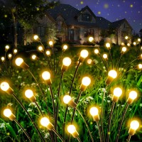 4Pack Solar Garden Lights Outdoor Upgraded 32 Led Firefly Solar Lights For Outside Sway By Wind Waterproof Solar Powered Out