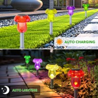 Eyrosa Solar Outdoor Lights 8 Pack Waterproof Solar Mushroom Lights For Garden Yard Pathway Path Walkway Driveway Lawn Landscap