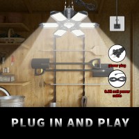 Plug In Garage Light With Motion Sensor Ultra Bright 200W 20000Lm Motion Activated Shop Light With 3 Mode 6 Deformable Led Pa