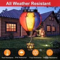 Gibmidser Hot Air Balloon Solar Lantern With Candle Holder Solar Hot Air Balloon Flickering Flame Hanging Garden Light Waterproo