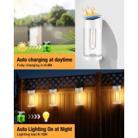 Btfarm 10 Pack Solar Fence Lights Outdoor Waterproof Led Deck Lights Solar Powered With Edison Bulbs Solar Wall Decorative Lig