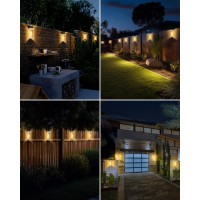 Btfarm 10 Pack Solar Fence Lights Outdoor Waterproof Led Deck Lights Solar Powered With Edison Bulbs Solar Wall Decorative Lig