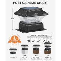 Moondeage 6 Pack Rgbw Solar Post Cap Light 5 Modes Fits 4X4 4X6 Posts 50 Lumen Decorative Post Lights Waterproof For Decks