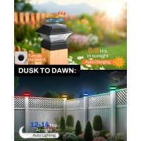 Moondeage 6 Pack Rgbw Solar Post Cap Light 5 Modes Fits 4X4 4X6 Posts 50 Lumen Decorative Post Lights Waterproof For Decks