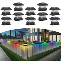 Moondeage 10 Pack Colorful Outdoor Solar Post Lights 5 Modes Fits 4X4 And 4X6 Posts 50 Lumens Decorative Waterproof Lamps