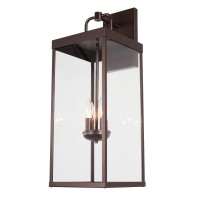 Diyel Outdoor Wall Sconce Light 28 Inch Tall Transitional Exterior Wall Bracket Lighting With Clear Glass Antirust Powder Coa