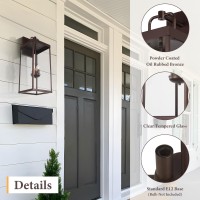 Diyel Outdoor Wall Sconce Light 28 Inch Tall Transitional Exterior Wall Bracket Lighting With Clear Glass Antirust Powder Coa