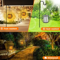 Kelvinlux 15 Solar Lanterns Outdoor Flickering Flame Solar Lights Outdoor Hanging Waterproof Led Metal Solar Flame Lantern F