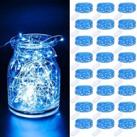 Litogo 24 Pack Fairy Lights Battery Operated 7Ft 20 Led Waterproof Fairy String Lights Small Mini Light For Mason Jars Vases Ta