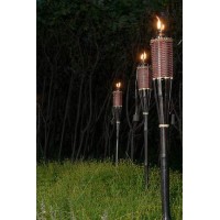 Backyadda Bamboo Torches For Outside Compatible With All Tiki Torches Fuels Extralarge 16Oz Metal Canisters And Fiberglass