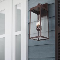 Diyel Outdoor Wall Sconce Light 24 Inch Tall Transitional Exterior Wall Bracket Lighting With Clear Glass Antirust Powder Coa