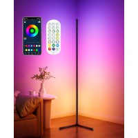 Ccacc Corner Floor Lamp 65 Smart Rgb Color Changing Led Floor Lamp With App And Remote Control Modern Mood Lighting Corner L