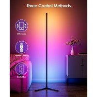 Ccacc Corner Floor Lamp 65 Smart Rgb Color Changing Led Floor Lamp With App And Remote Control Modern Mood Lighting Corner L