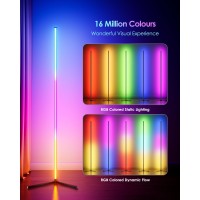 Ccacc Corner Floor Lamp 65 Smart Rgb Color Changing Led Floor Lamp With App And Remote Control Modern Mood Lighting Corner L