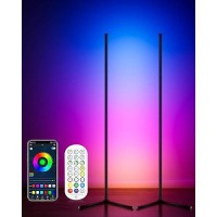 Ccacc 2Pcs Corner Floor Lamp 65 Smart Rgb Color Changing Led Floor Lamp With App And Remote Control Modern Mood Lighting Cor