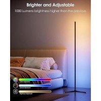 Ccacc 2Pcs Corner Floor Lamp 65 Smart Rgb Color Changing Led Floor Lamp With App And Remote Control Modern Mood Lighting Cor