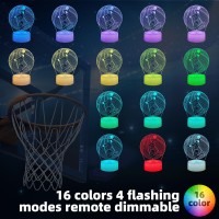 Basketball Player Night Light For Kids Basketball Illusion Led Lamp With Remote Touch Control 16 Colors Changing Dimmable Gr