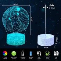 Basketball Player Night Light For Kids Basketball Illusion Led Lamp With Remote Touch Control 16 Colors Changing Dimmable Gr