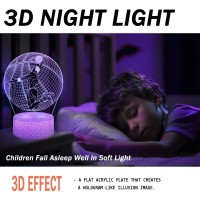 Basketball Player Night Light For Kids Basketball Illusion Led Lamp With Remote Touch Control 16 Colors Changing Dimmable Gr