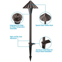 Leonlite 3Cct Low Voltage Pathway Lights Led Landscape Path Lights 3000K4000K5000K Ruffles Head 1224V Acdc Ip65 Outdoor