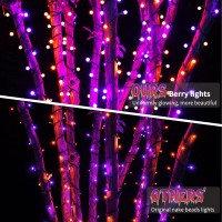 Brizled Purple Orange Halloween Lights 66Ft 200 Led Halloween Lights String Connectable 8 Modes Mini Globe String Lights Wit