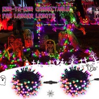 Brizled Orange Purple Green Halloween Lights 66Ft 200 Led Halloween Lights Connectable 8 Modes Outdoor Halloween Lights M