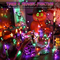 Brizled Orange Purple Green Halloween Lights 66Ft 200 Led Halloween Lights Connectable 8 Modes Outdoor Halloween Lights M