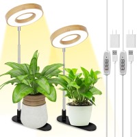 Lordem Bamboo Base Desktop Grow Light Led Plant Lamp With Full Spectrum 4 Adjustable Brightness Levels 4H8H12H Auto Timer F