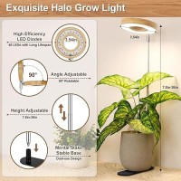 Lordem Bamboo Base Desktop Grow Light Led Plant Lamp With Full Spectrum 4 Adjustable Brightness Levels 4H8H12H Auto Timer F