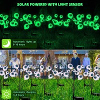 Brizled Solar Halloween Lights 2 Pack Total 12 Led Green Halloween Eyeball Lights 2 Modes Outdoor Halloween Lights Swaying Fi