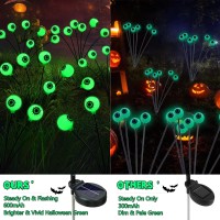 Brizled Solar Halloween Lights 2 Pack Total 12 Led Green Halloween Eyeball Lights 2 Modes Outdoor Halloween Lights Swaying Fi