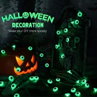 Brizled Halloween Eyeball Lights 1378Ft 40 Led Halloween Lights Battery Operated Scary Green Eye Halloween String Lights Flex