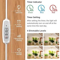 Lordem Bamboo Base Desktop Grow Light Led Plant Lamp With Full Spectrum 4 Adjustable Brightness Levels 4H8H12H Auto Timer F