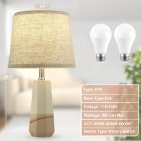 Gyrovu Table Lamp Set Of 2 202 Ceramic Table Lamp Beside Lamps Nightstand Lamp Bedroom Lamp Modern Table Lamp For Living Roo