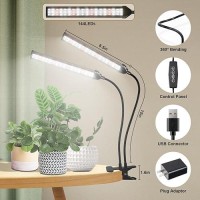 Grow Light Led Gooseneck Lamp 6500K 80W Full Spectrum 144 Led Plant Lamp Clipon Desk For Indoor Plants Growing Timer Setting 4