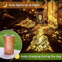 Owl Solar Lanterns Outdoor Waterproof Hanging Solar Lights Owl Gifts For Women Men Metal Decorative Led Owl Lanterns For Garden