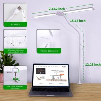 Desk Lamp For Office Home Eye Protection Bright Clip Desk Light Adjustable Double Head Led Table Lamp Light With Usb Charging