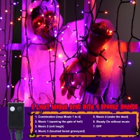 Toodour Halloween Lights Outdoor 131Ft 350 Led Halloween String Light With Spooky Music Waterproof Plug In Motion Sensor Orang