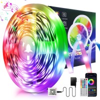 Lightillumina Led Strip Lights 50Ft Smart Light Strips With App Control Remote Rgb Led Lights For Bedroom Music Sync Color Cha